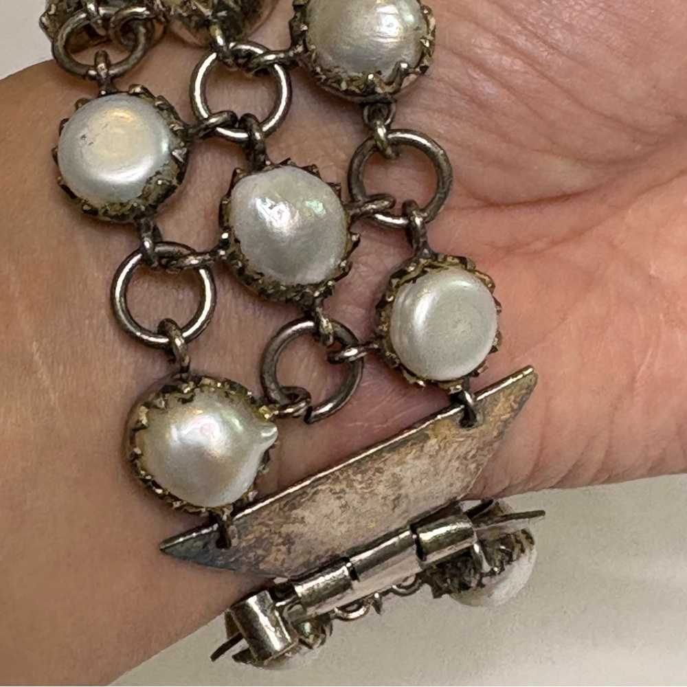 Multi Strand Sterling Silver Statement White Natu… - image 2